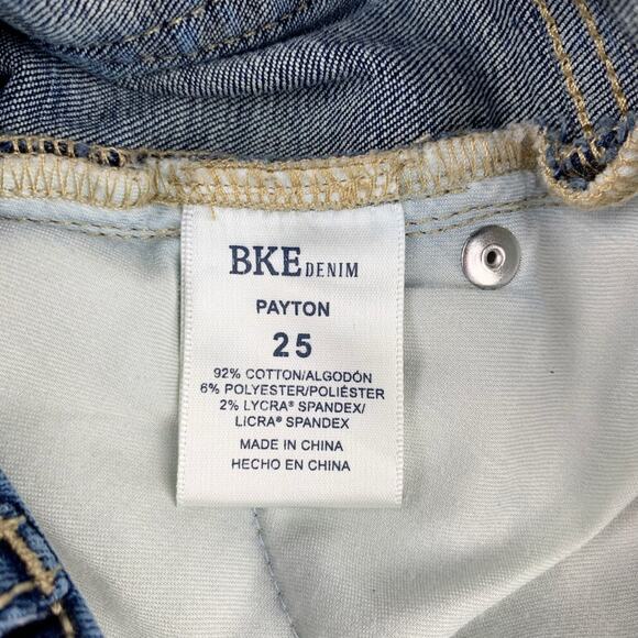 BKE Payton Jean Shorts Stretch Dark Wash Denim Blue Frayed Hem Women's 25 - Picture 8 of 9